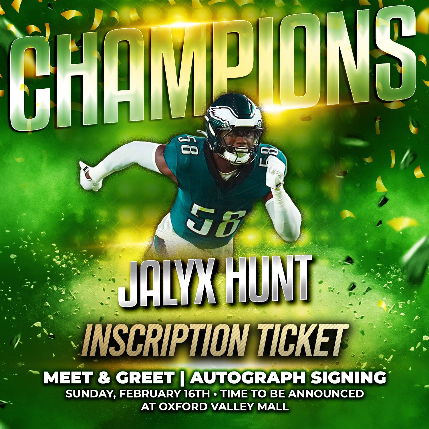 Jaylyx Hunt World Champions Inscription Ticket