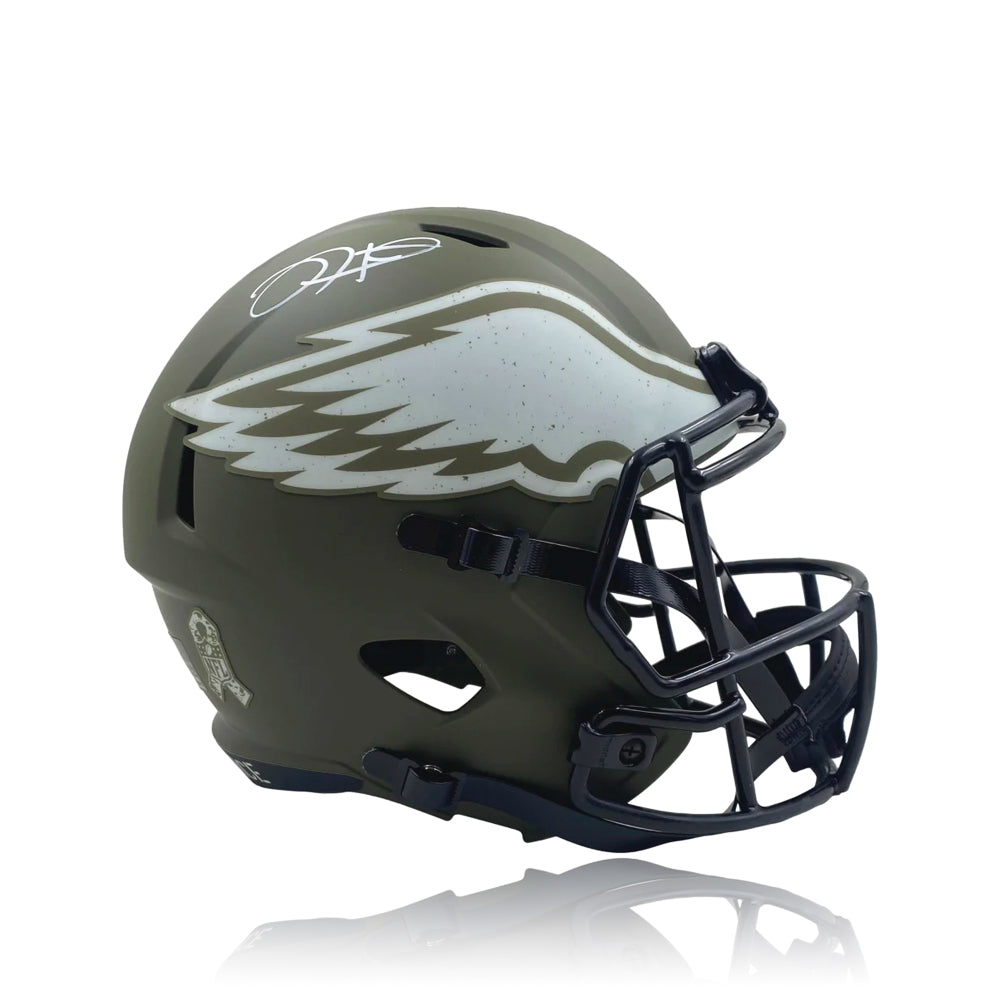 Jalen Hurts Philadelphia Eagles Autographed Full-Size 2022 Salute to Service Speed Helmet