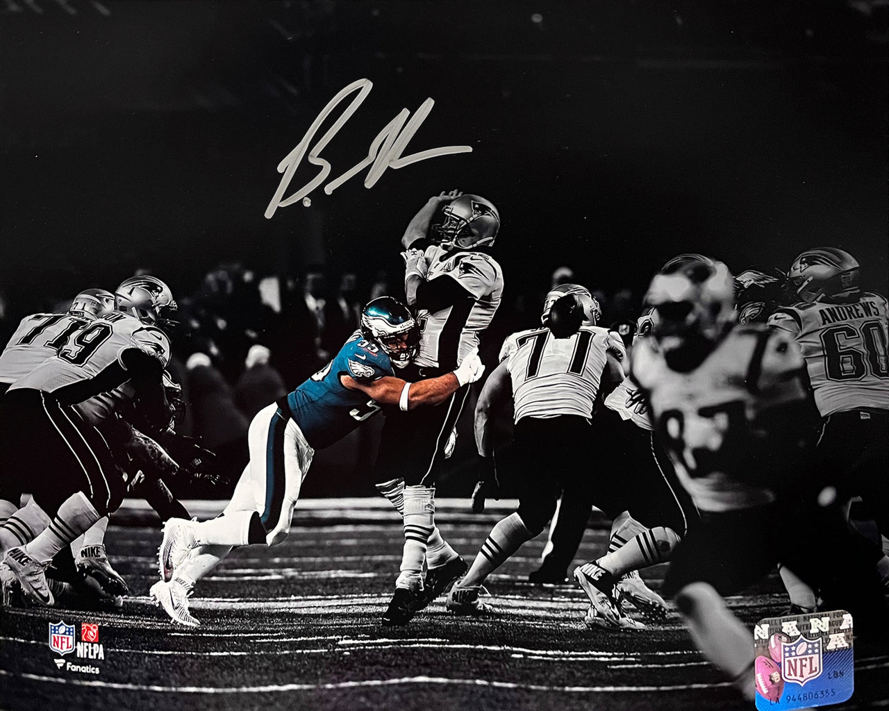 Brandon Graham Strip-Sack Philadelphia Eagles Autographed 11" x 14" Blackout Football Photo