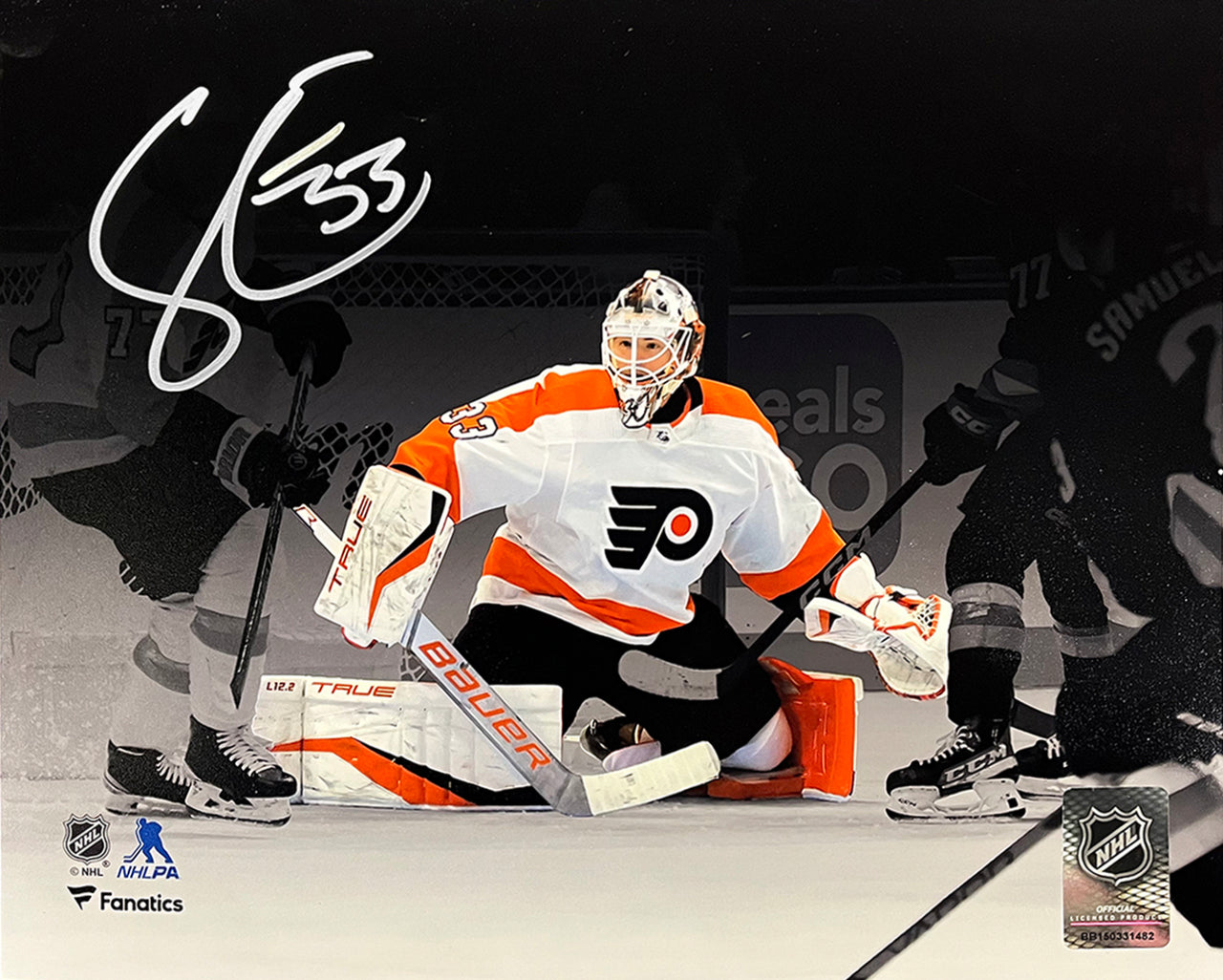 Samuel Ersson First Shutout Philadelphia Flyers Autographed 11" x 14" Blackout Hockey Photo
