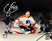 Samuel Ersson First Shutout Philadelphia Flyers Autographed 8" x 10" Blackout Hockey Photo - Dynasty Sports & Framing 