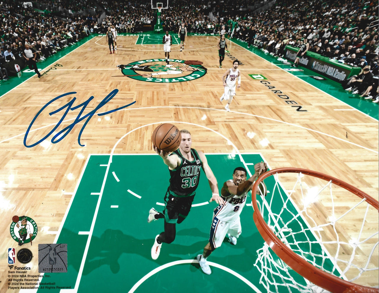 Sam Hauser Rim Cam Boston Celtics Autographed 11" x 14" Basketball Photo