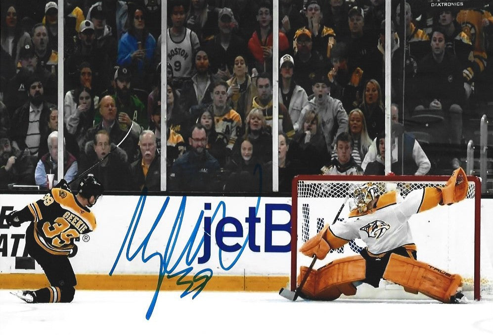 Morgan Geekie Boston Bruins Autographed Slapshot 8" x 10" Photo