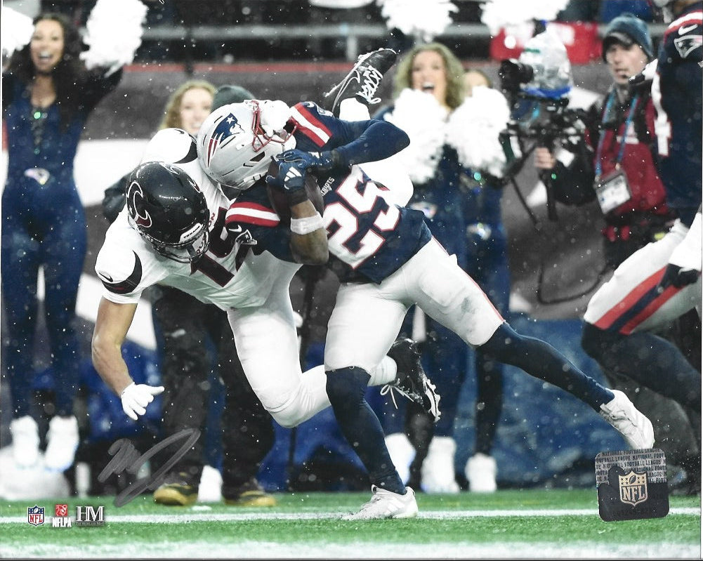 Marcus Jones New England Patriots Signed Pick Six 8" x 10" Photo