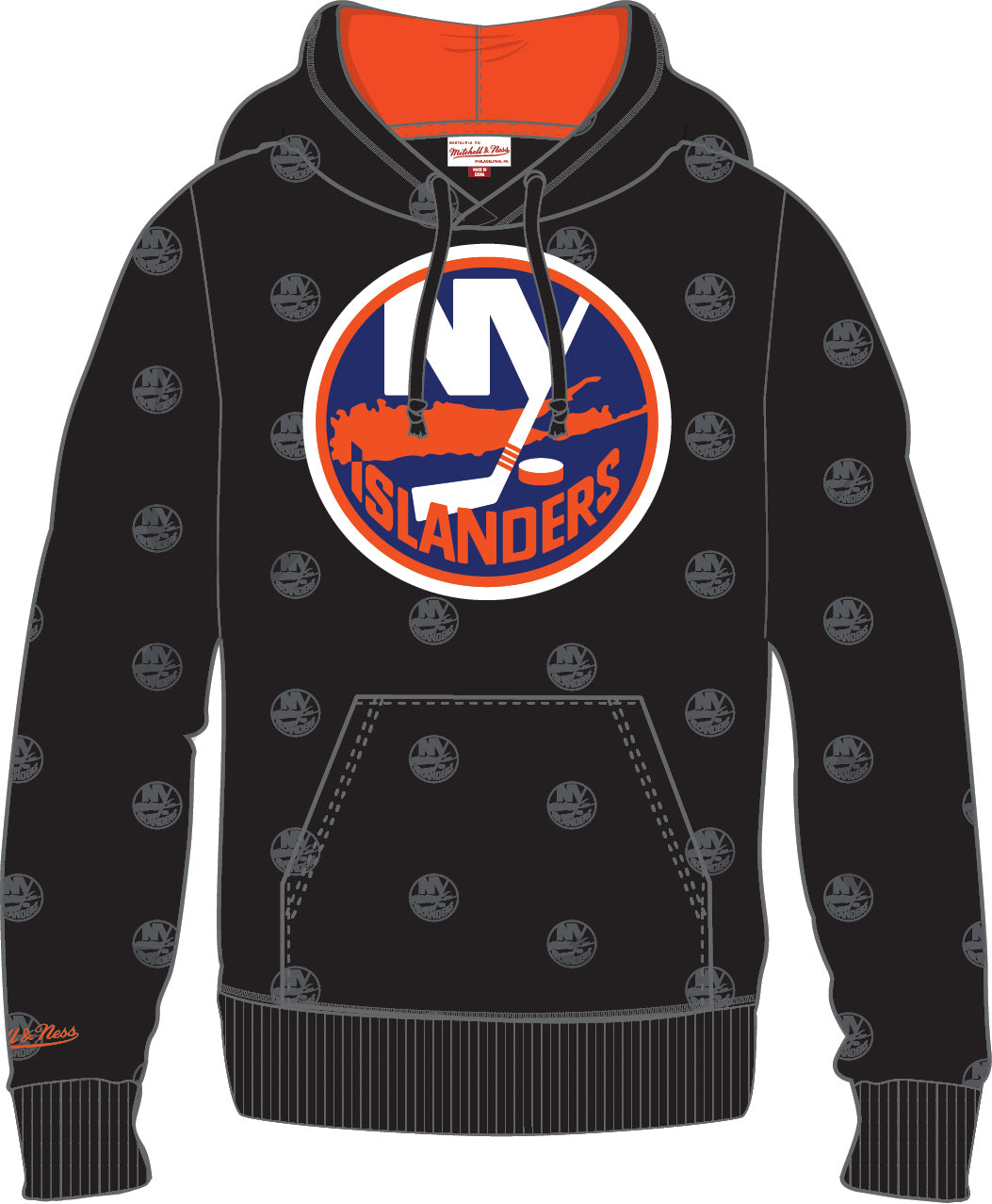 New York Islanders Mitchell & Ness All Over Print Fleece Hoodie