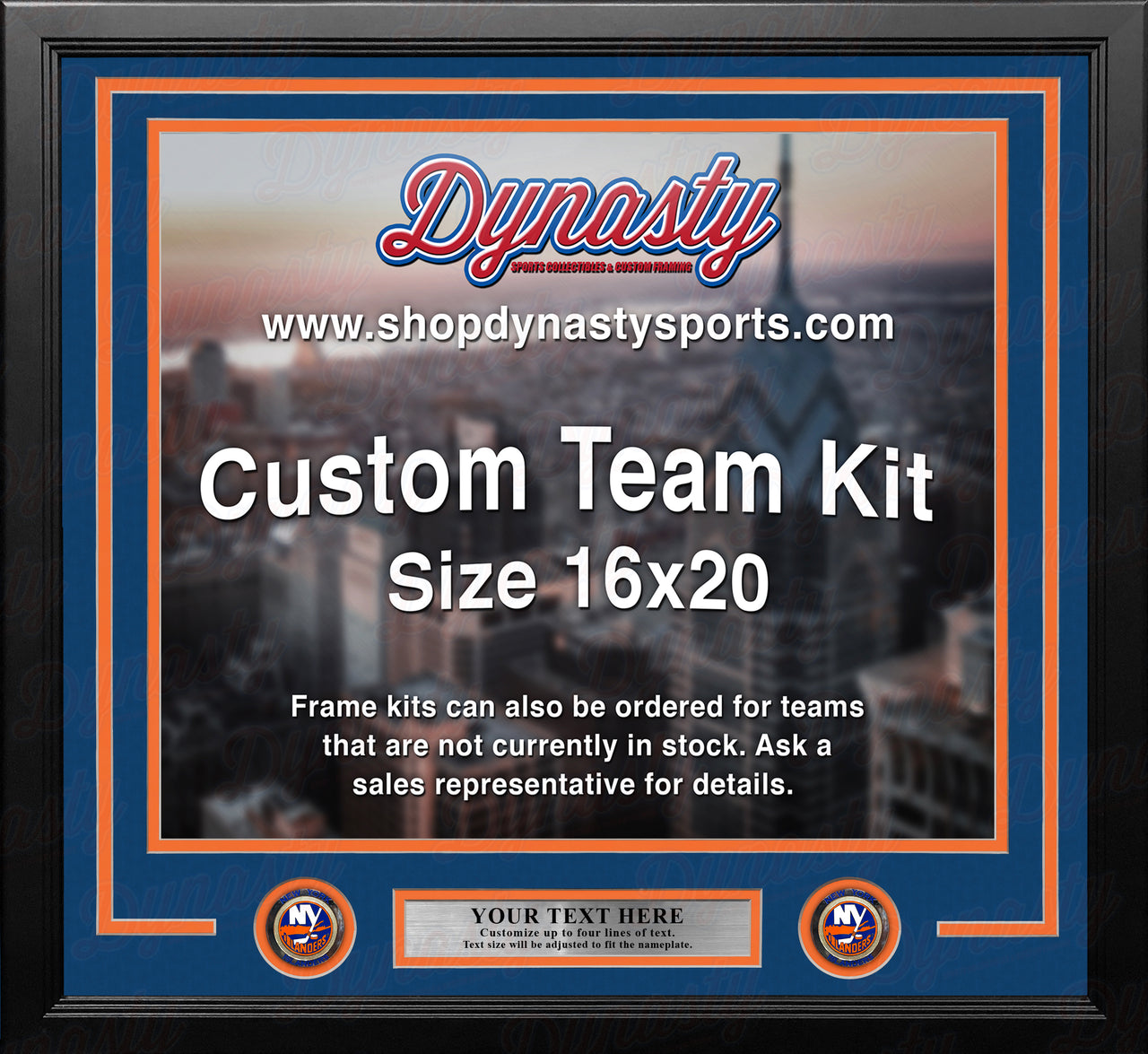 New York Islanders Custom NHL Hockey 16x20 Picture Frame Kit (Multiple Colors)