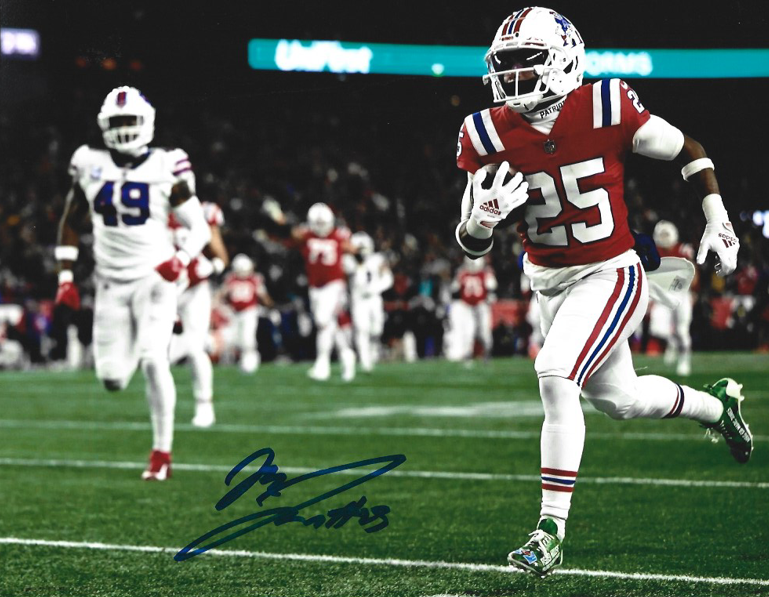 Marcus Jones New England Patriots Signed 16" x 20" Bills INT Photo