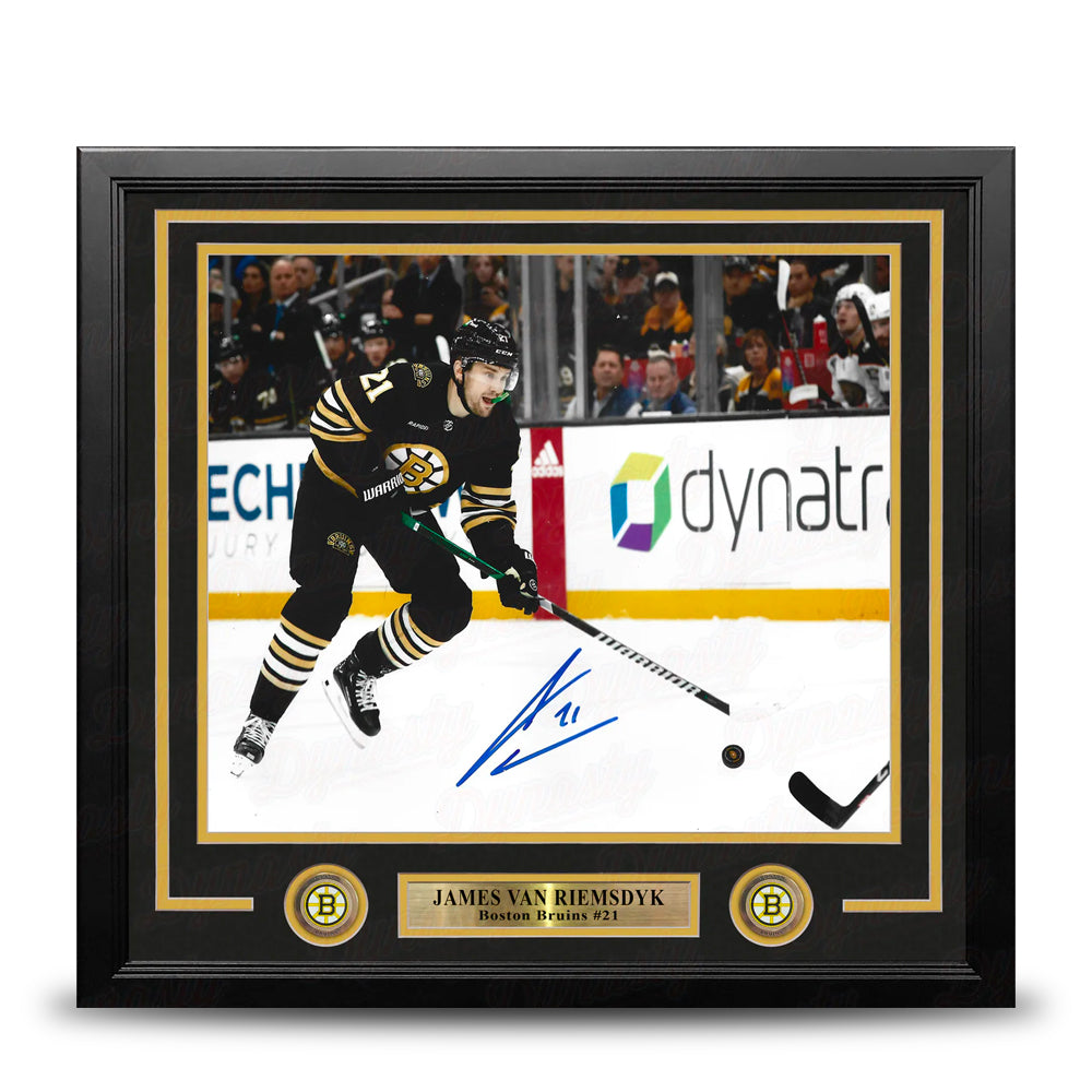 James Van Riemsdyk Skating Action Autographed Boston Bruins 11" x 14" Framed Hockey Photo