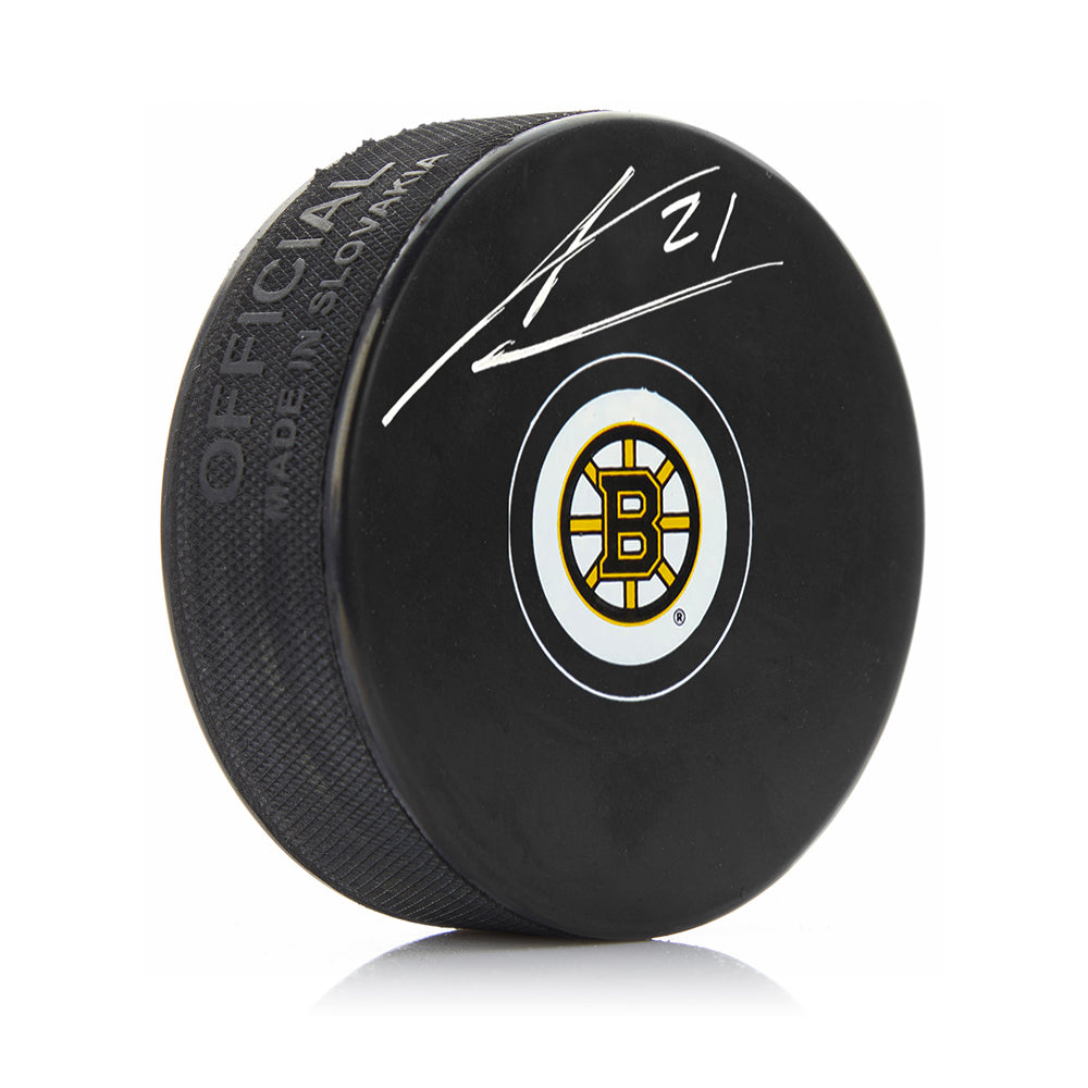 James van Riemsdyk Autographed Boston Bruins Hockey Logo Puck