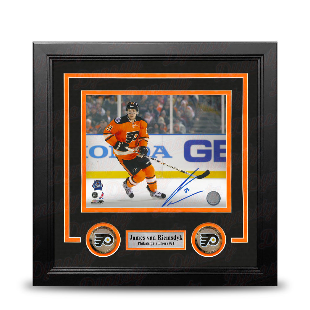 James Van Riemsdyk 2012 Winter Classic Autographed Philadelphia Flyers Framed Hockey Photo