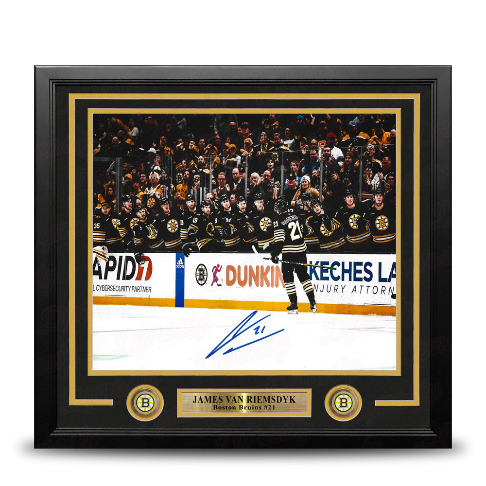 James Van Riemsdyk Goal Celebration Autographed Boston Bruins 11" x 14" Framed Hockey Photo