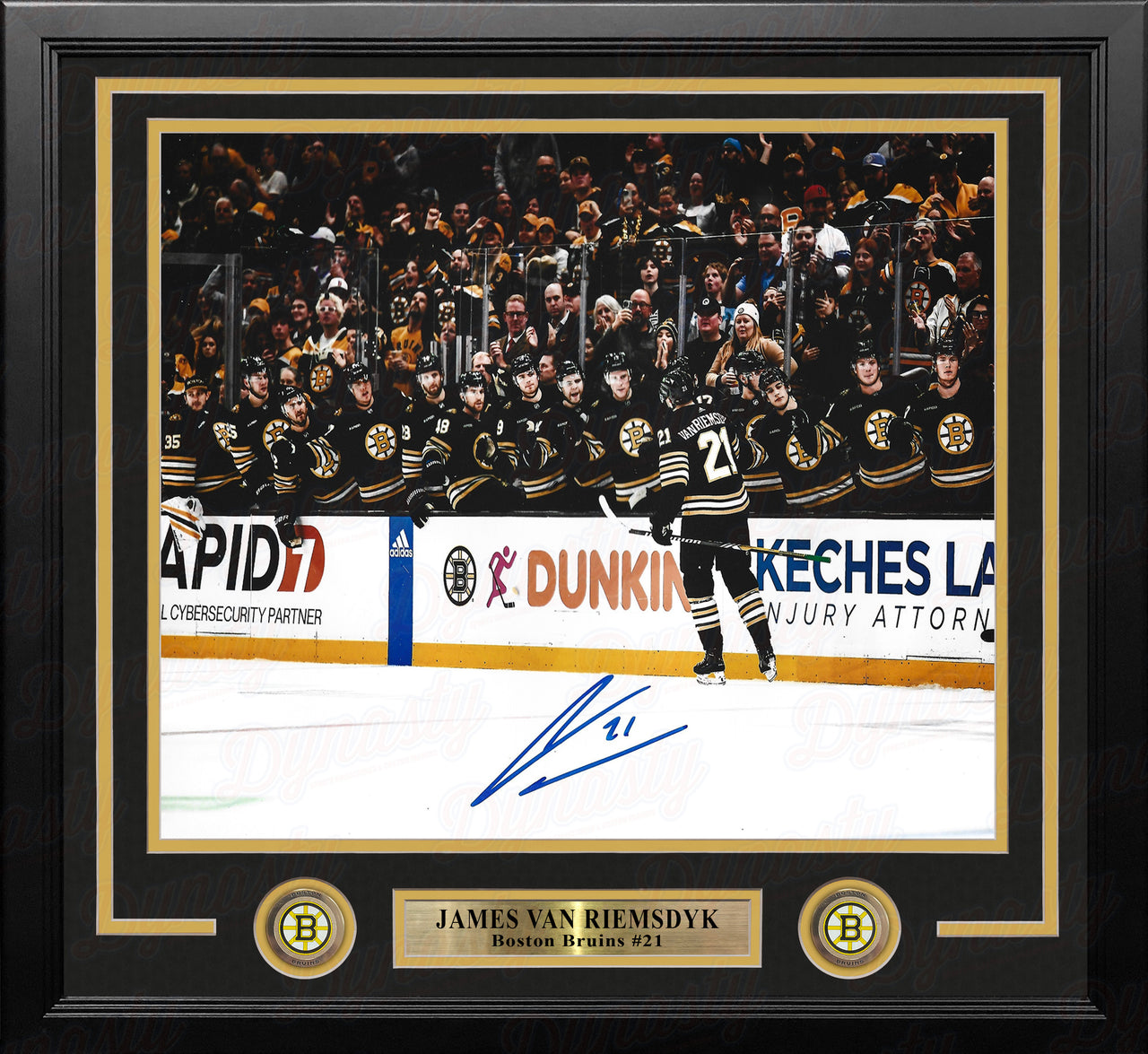 James Van Riemsdyk Goal Celebration Autographed Boston Bruins 11" x 14" Framed Hockey Photo
