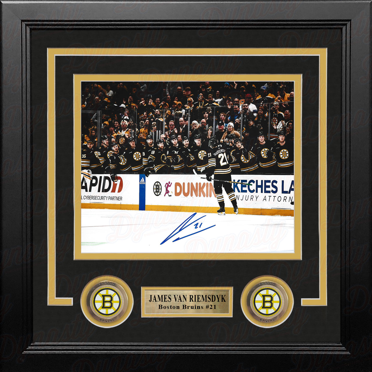 James Van Riemsdyk Goal Celebration Autographed Boston Bruins 8" x 10" Framed Hockey Photo