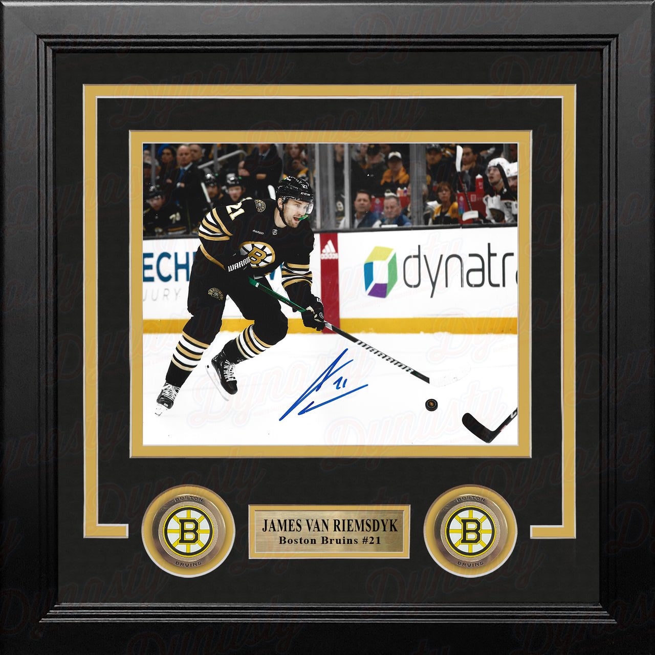 James Van Riemsdyk Skating Action Autographed Boston Bruins 8" x 10" Framed Hockey Photo