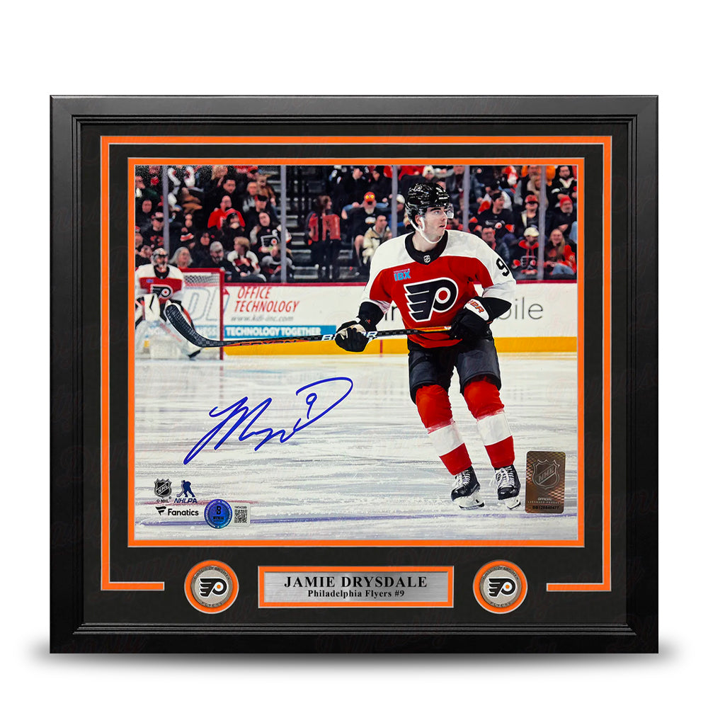Jamie Drysdale in Action Philadelphia Flyers Autographed 11" x 14" Framed Hockey Photo