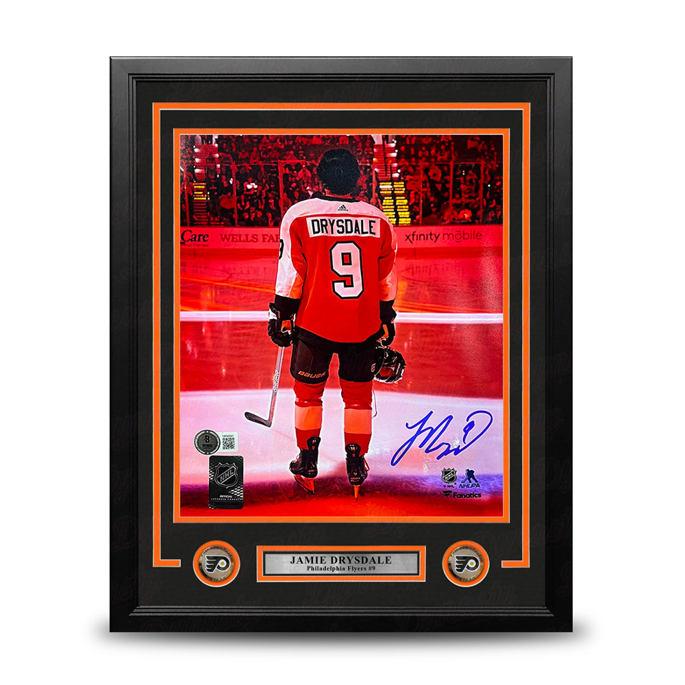 Jamie Drysdale Orange Spotlight Philadelphia Flyers Autographed 16" x 20" Framed Hockey Photo