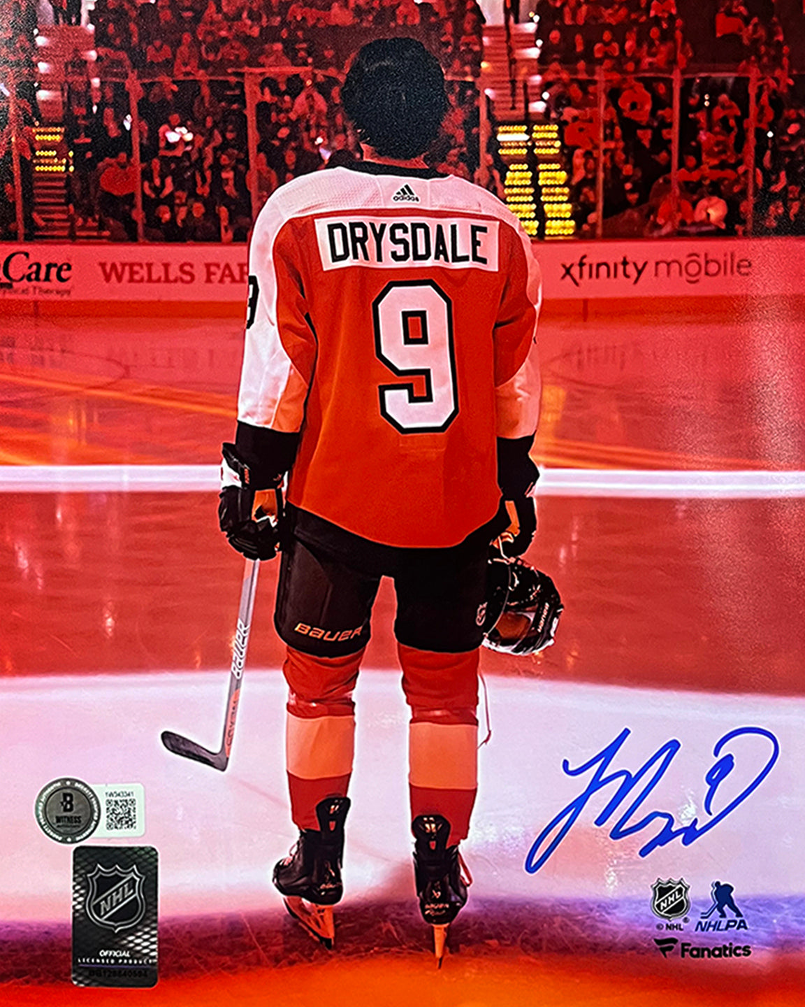 Jamie Drysdale Orange Spotlight Philadelphia Flyers Autographed 8" x 10" Hockey Photo