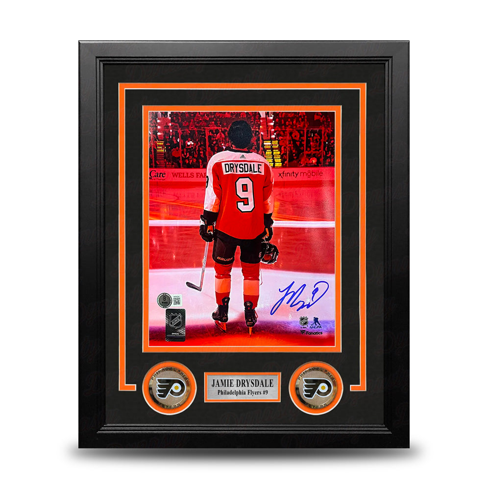 Jamie Drysdale Orange Spotlight Philadelphia Flyers Autographed 8" x 10" Framed Hockey Photo