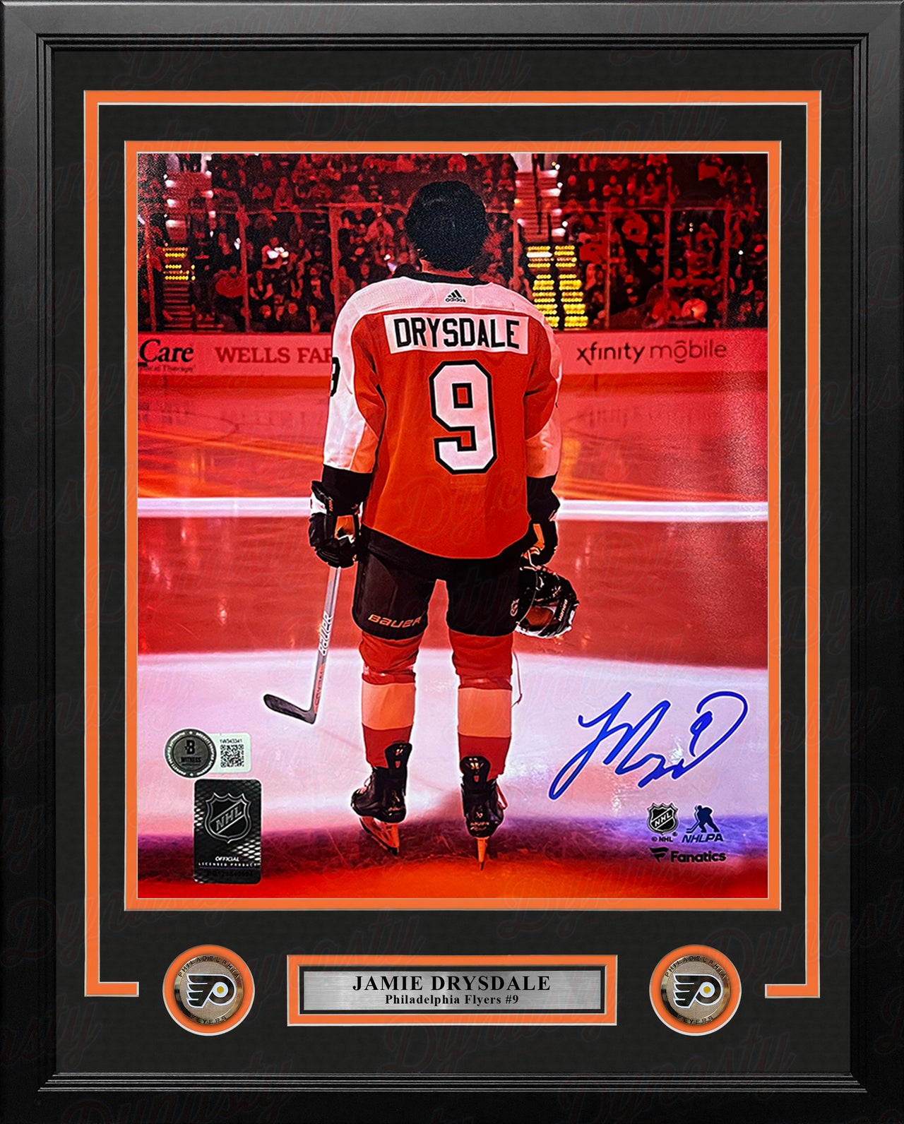 Jamie Drysdale Orange Spotlight Philadelphia Flyers Autographed 16" x 20" Framed Hockey Photo