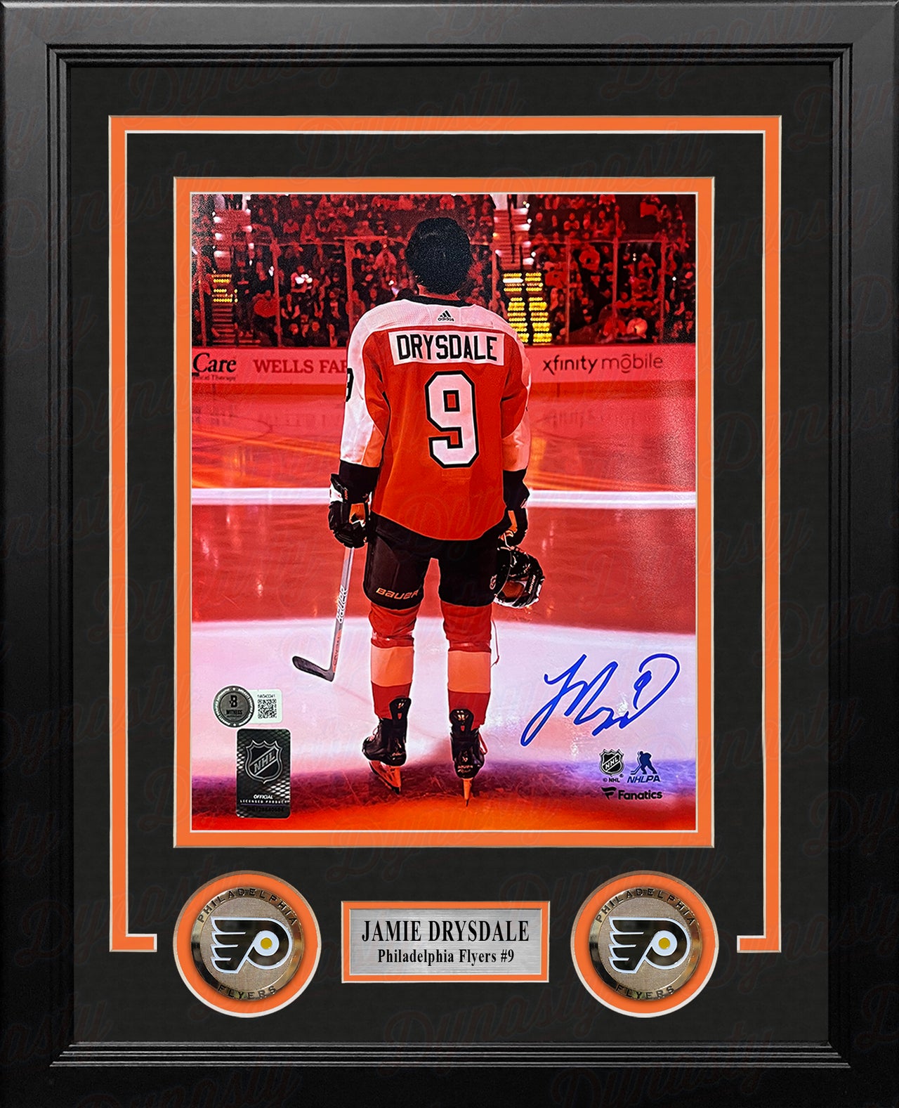 Jamie Drysdale Orange Spotlight Philadelphia Flyers Autographed 8" x 10" Framed Hockey Photo