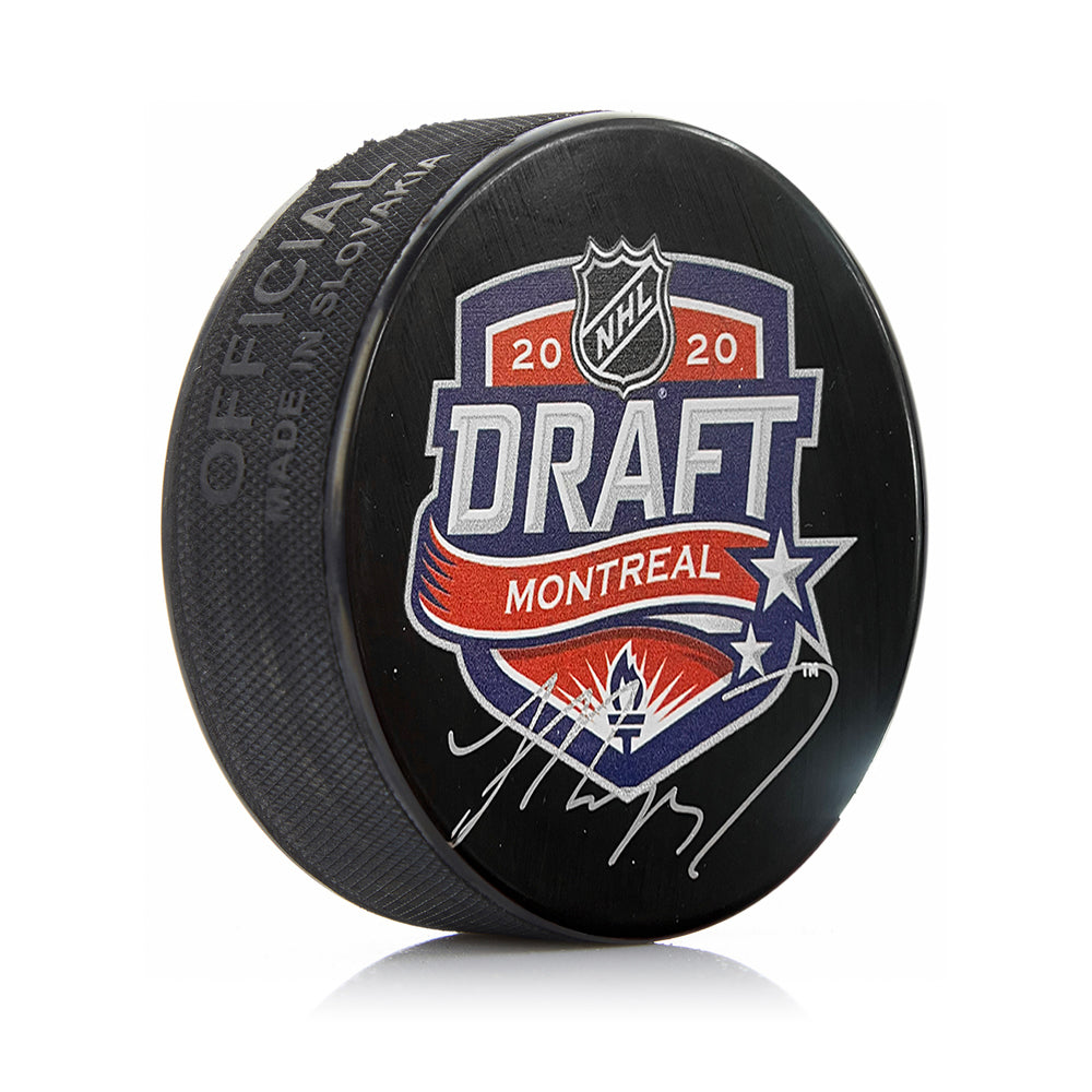 Jamie Drysdale Autographed Philadelphia Flyers 2020 Draft Hockey Logo Puck
