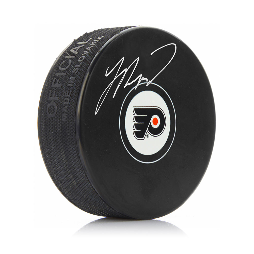 Jamie Drysdale Autographed Philadelphia Flyers Hockey Logo Puck