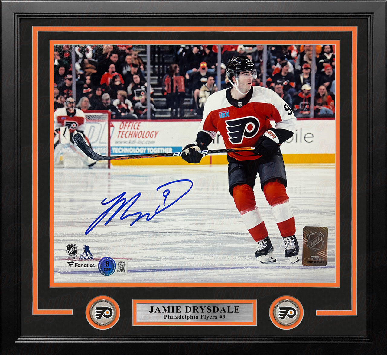 Jamie Drysdale in Action Philadelphia Flyers Autographed 11" x 14" Framed Hockey Photo