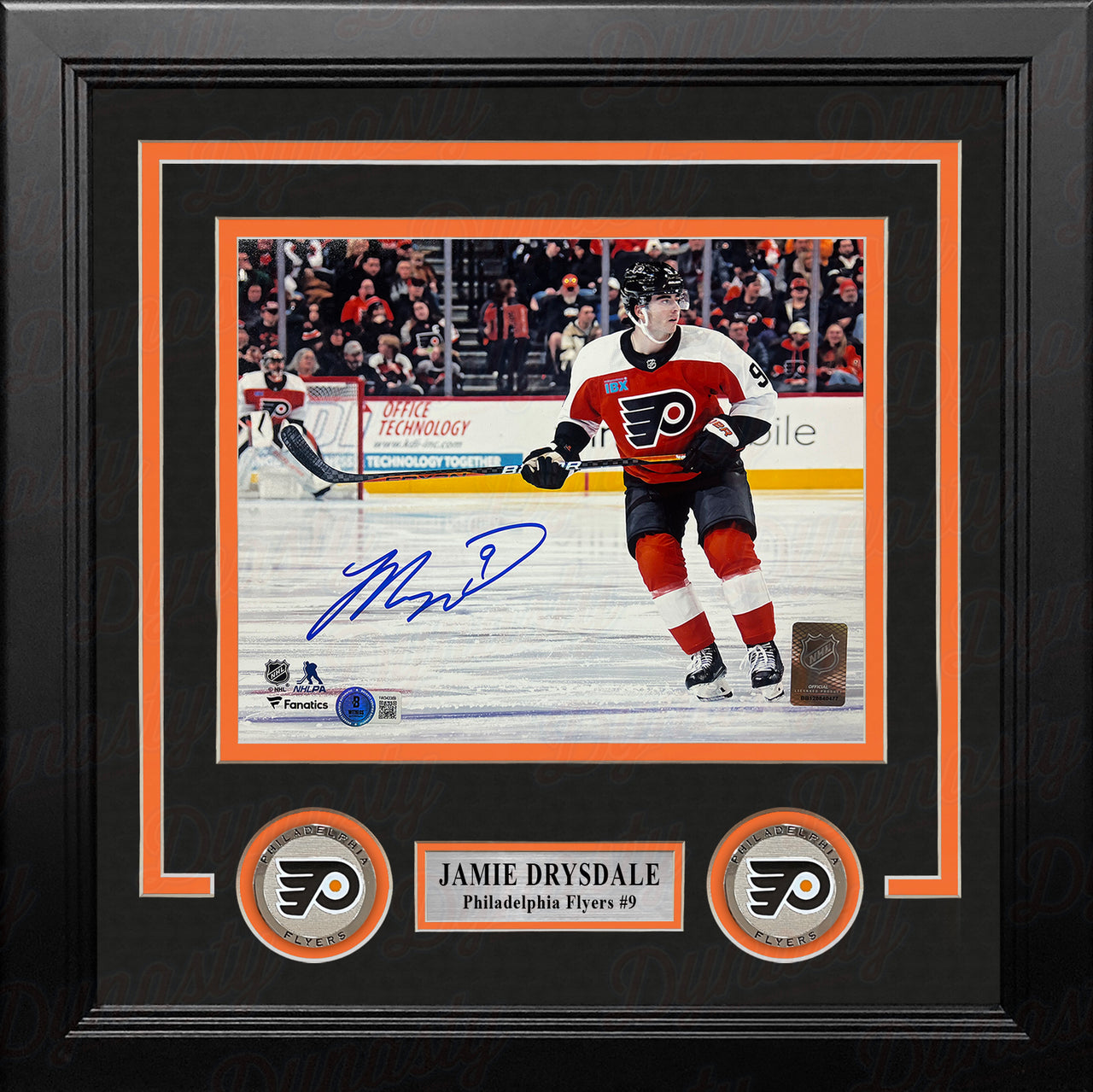 Jamie Drysdale in Action Philadelphia Flyers Autographed 8" x 10" Framed Hockey Photo