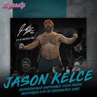Jason Kelce Celebrates Buffalo Bills Mafia Photo | Retirement Pre-Sale Opportunity - Dynasty Sports & Framing 