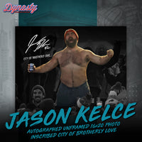 Jason Kelce Celebrates Buffalo Bills Mafia Photo | Retirement Pre-Sale Opportunity - Dynasty Sports & Framing 