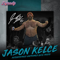 Jason Kelce Celebrates Buffalo Bills Mafia Photo | Retirement Pre-Sale Opportunity - Dynasty Sports & Framing 