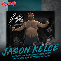 Jason Kelce Celebrates Buffalo Bills Mafia Photo | Retirement Pre-Sale Opportunity - Dynasty Sports & Framing 