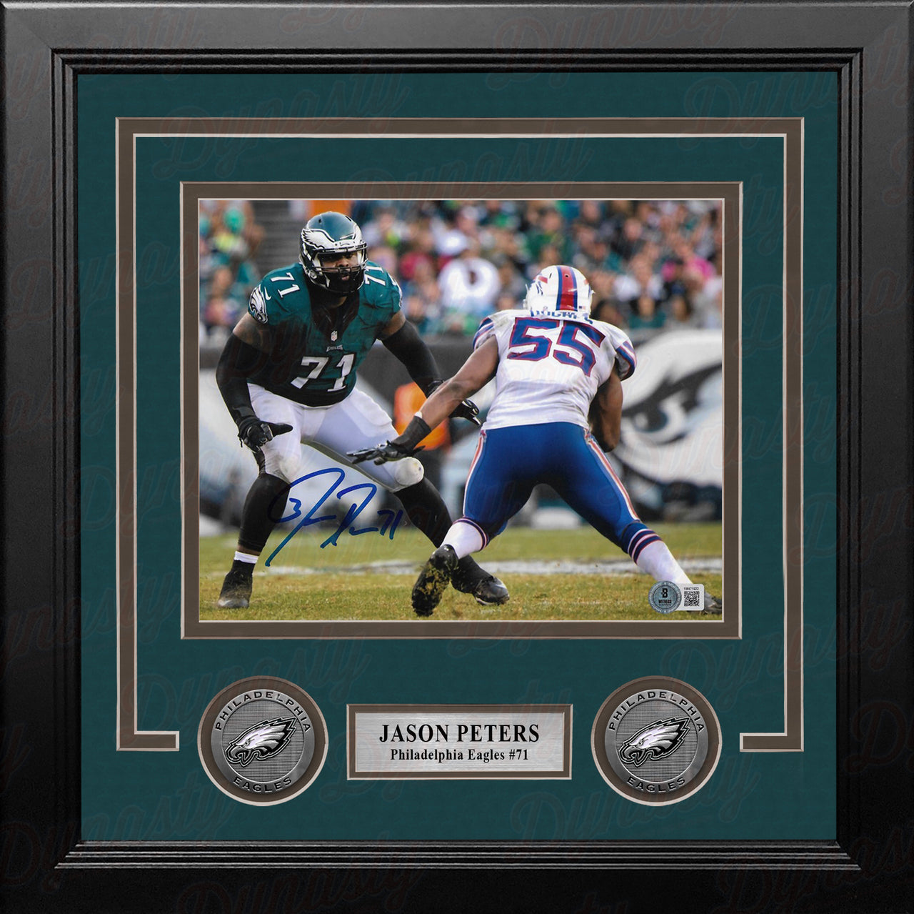 Jason Peters v. Bills Autographed Philadelphia Eagles 8" x 10" Framed Football Photo