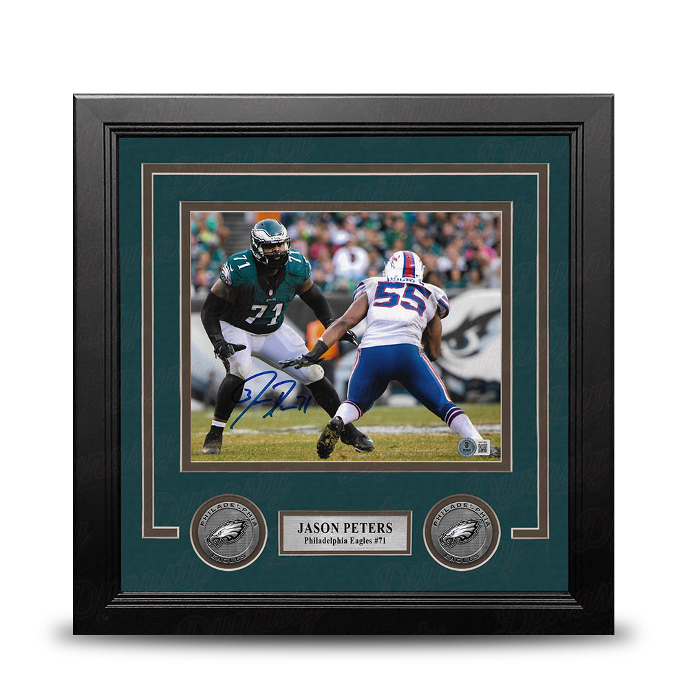 Jason Peters v. Bills Autographed Philadelphia Eagles 8" x 10" Framed Football Photo