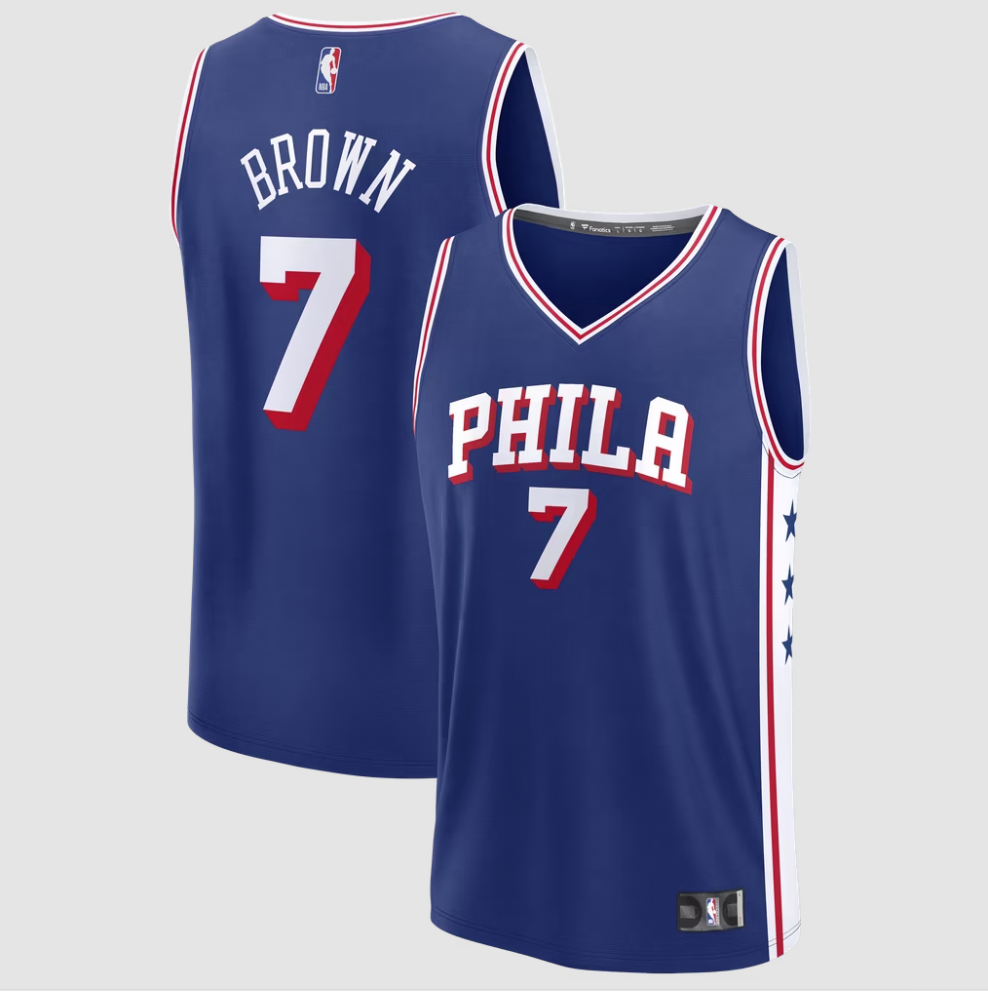 Jaylen Brown Philadelphia 76ers Player Fast Break Icon Edition Jersey