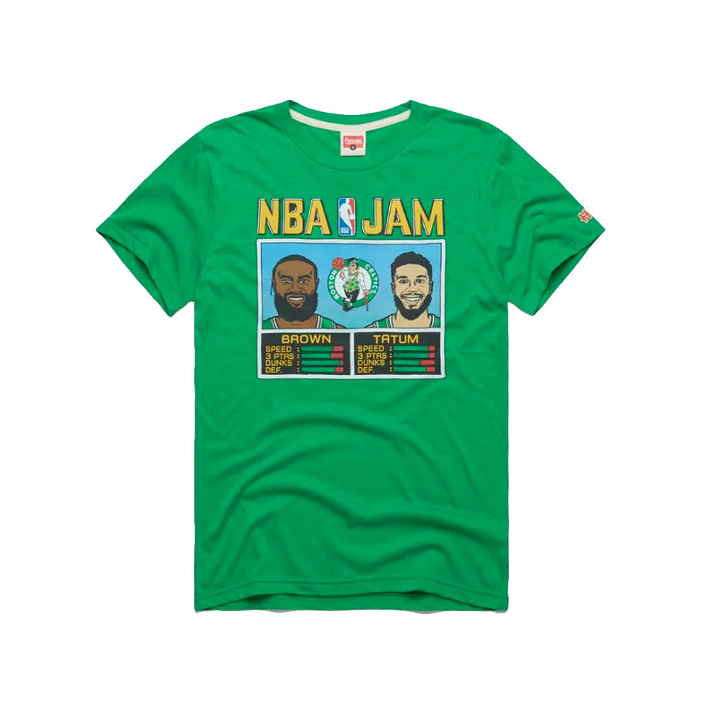 Jaylen Brown & Jayson Tatum Boston Celtics Homage NBA Jam T-Shirt – Heathered Green