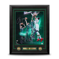 Jayson Tatum Slam Dunk v. Bucks Boston Celtics Autographed 16x20 Framed Basketball Progression Photo