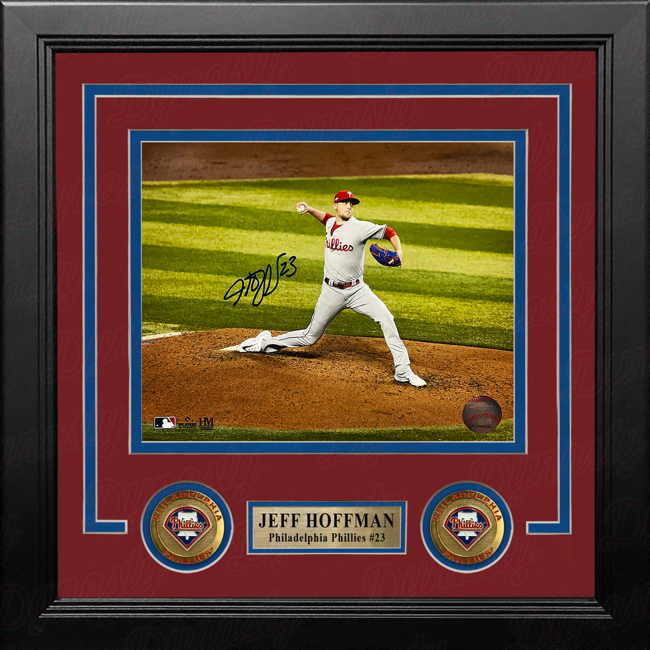 Jeff Hoffman Championship Action Philadelphia Phillies Autographed 8" x 10" Framed Baseball Photo