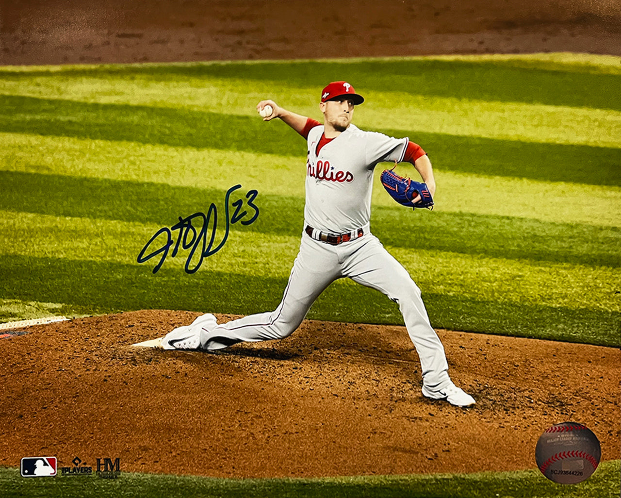 Jeff Hoffman Championship Action Philadelphia Phillies Autographed 8" x 10" Baseball Photo