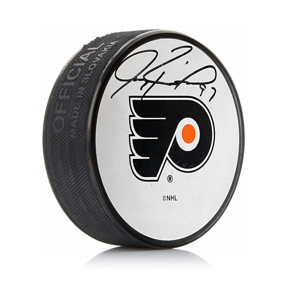 Jeremy Roenick Philadelphia Flyers Autographed White Hockey Logo Puck