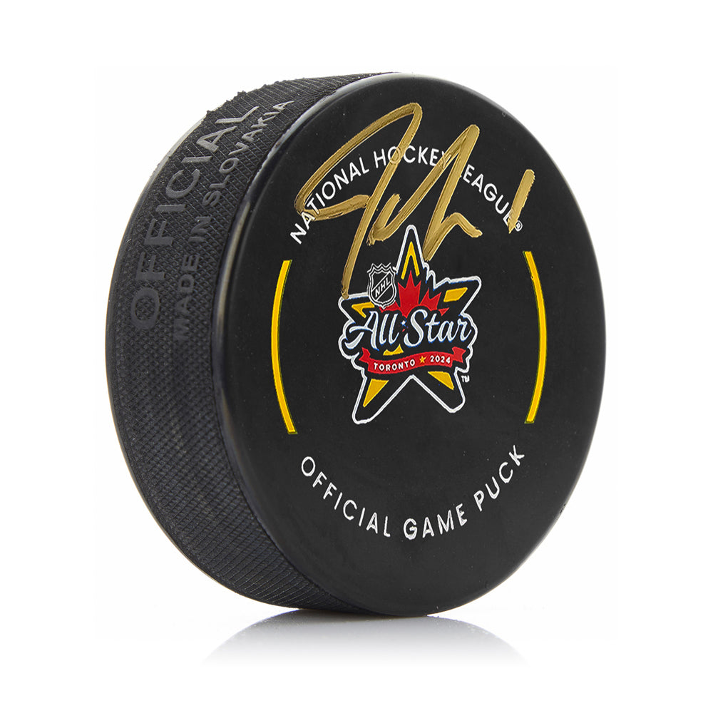 Jeremy Swayman Boston Bruins Autographed 2024 NHL All-Star Game Official Game Puck