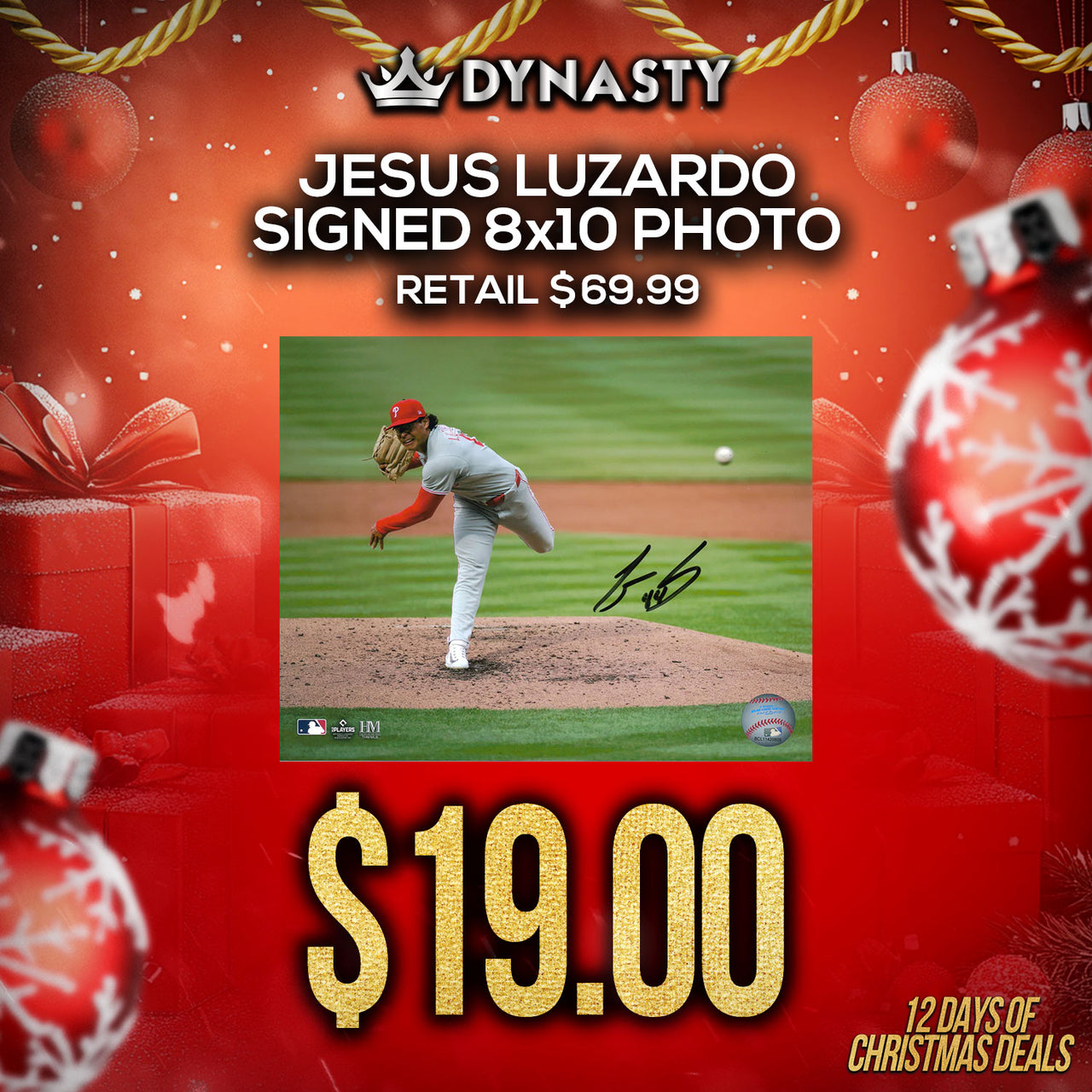 Jesus Luzardo Pitching Action Philadelphia Phillies Autographed 8" x 10" Baseball Photo