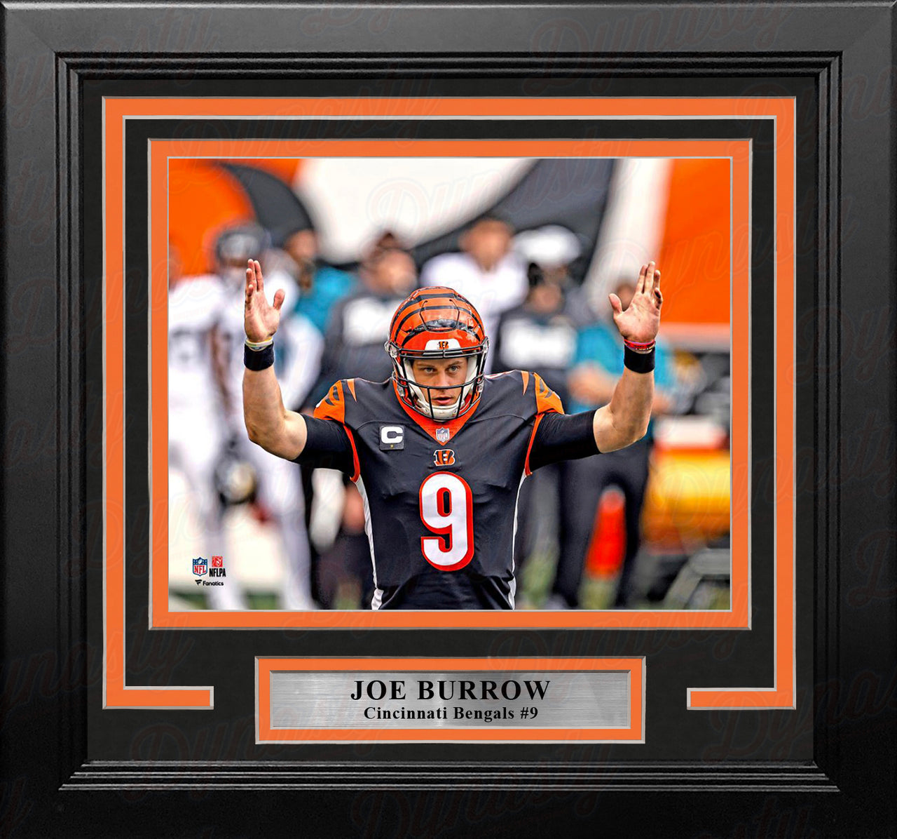 Joe Burrow Arms Up Cincinnati Bengals 8" x 10" Framed Football Photo