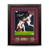Johan Rojas Celebration Philadelphia Phillies Autographed 8" x 10" Framed Baseball Photo - Dynasty Sports & Framing 