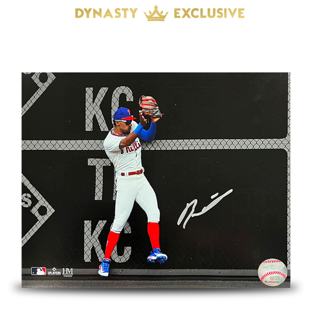 Johan Rojas Double Play Catch Philadelphia Phillies Autographed 11" x 14" Spotlight Baseball Photo