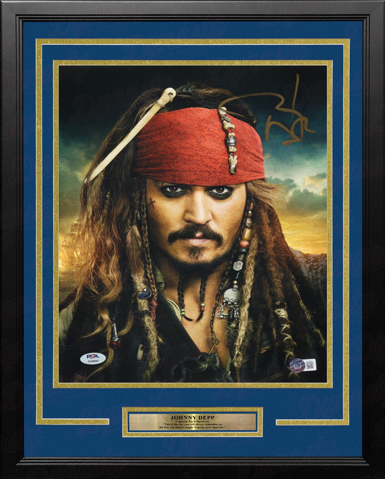 Johnny Depp Autographed Pirates of the Caribbean 11" x 14" Framed Profile Photo