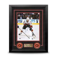 Johnny Gaudreau Fights for the Puck Calgary Flames Autographed 8" x 10" Framed Hockey Photo