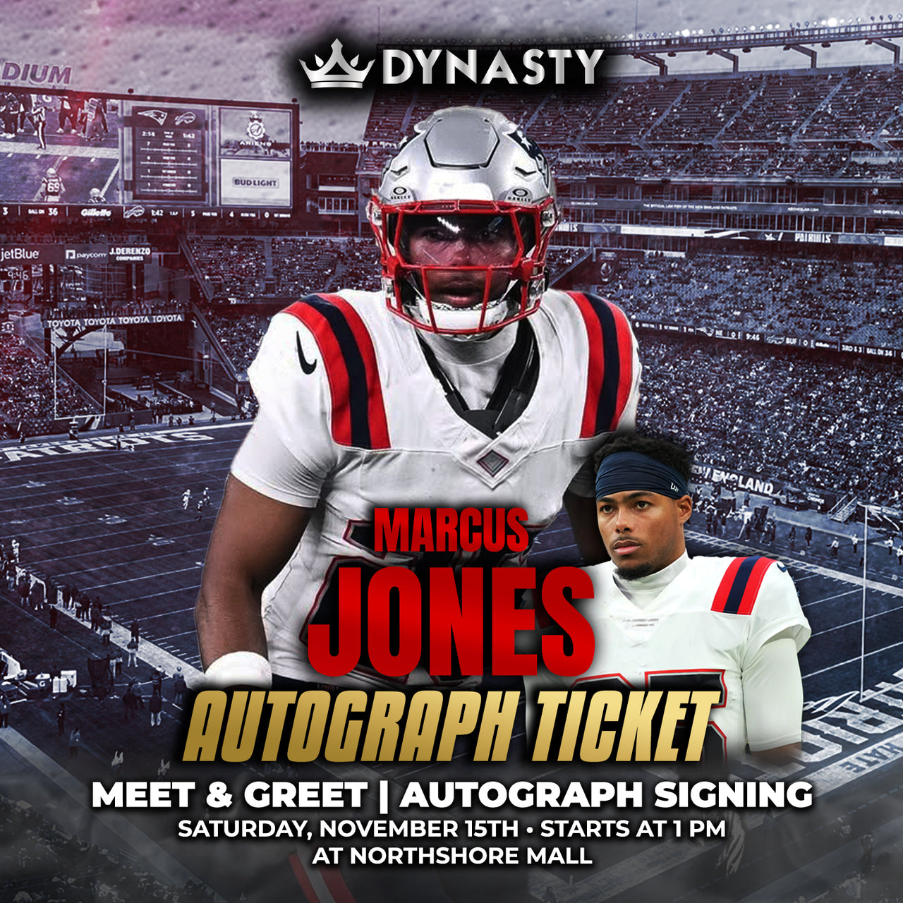 Marcus Jones New England Patriots Experience Tickets