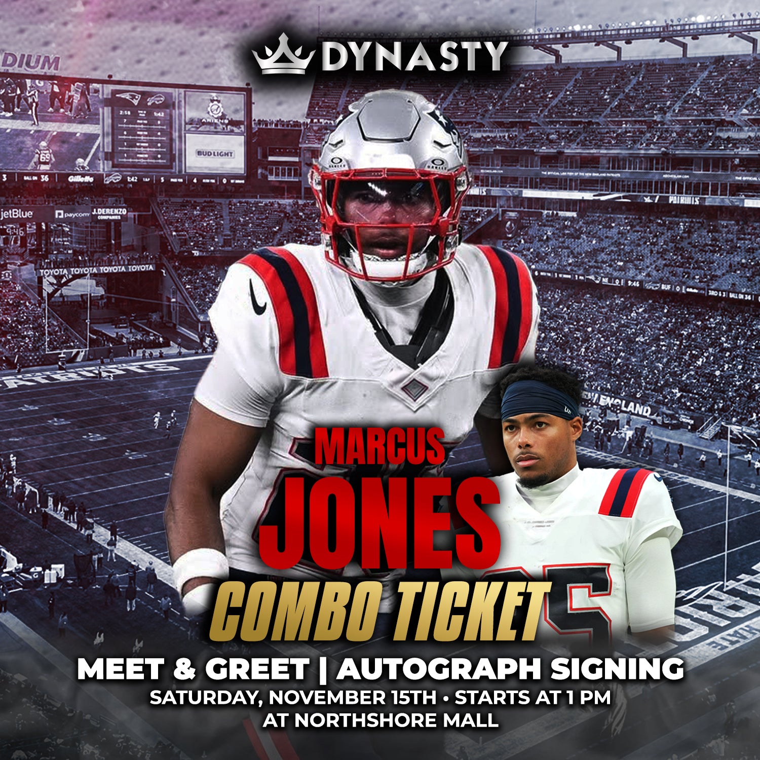 Marcus Jones New England Patriots Experience Tickets