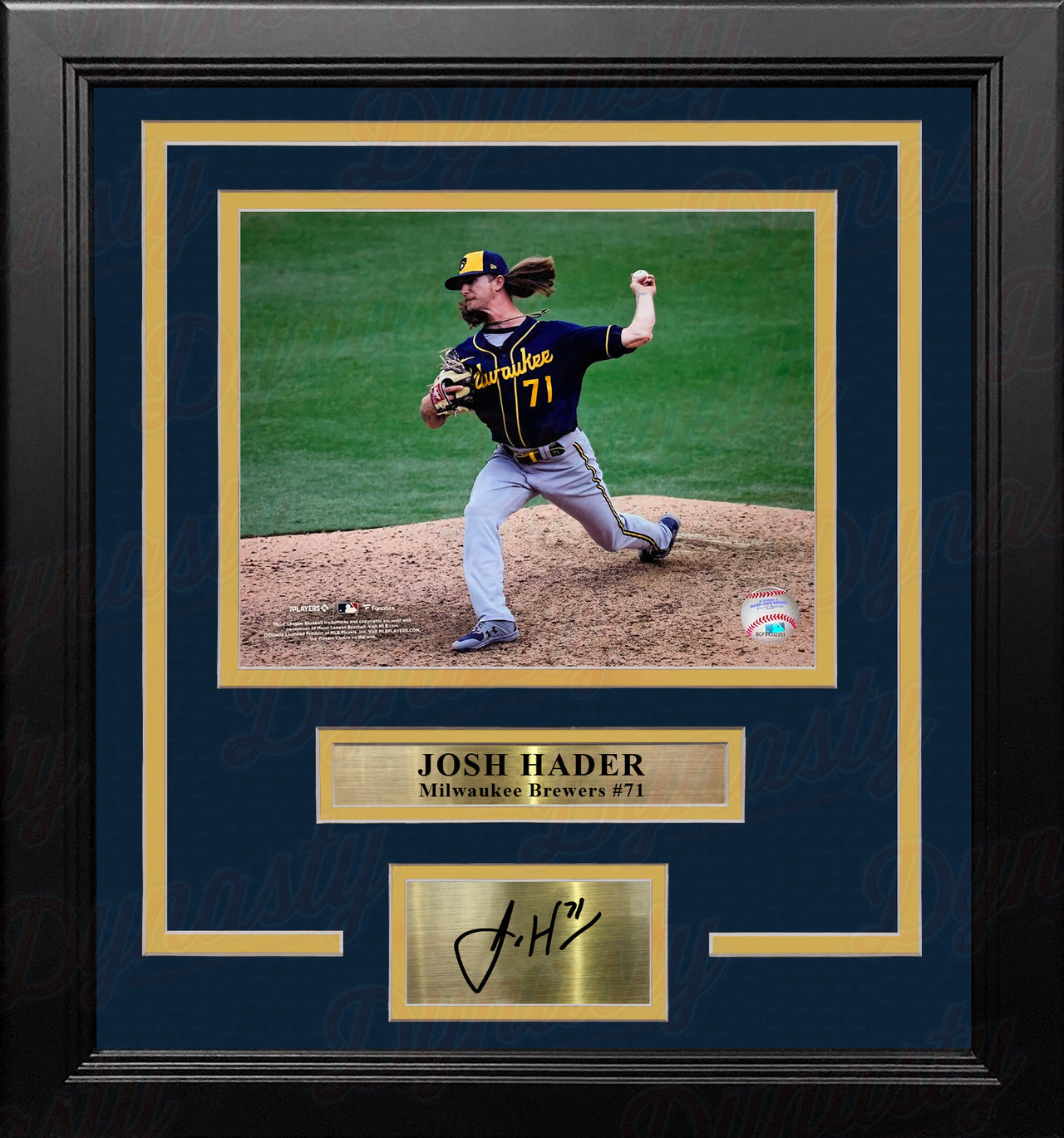 Josh Hader in Action Milwaukee Brewers 8" x 10" Framed Baseball Photo with Engraved Autograph